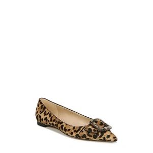 Sam Edelman Sonja Ballet Flat Brown Leopard Animal Calf Hair Leather Buc…